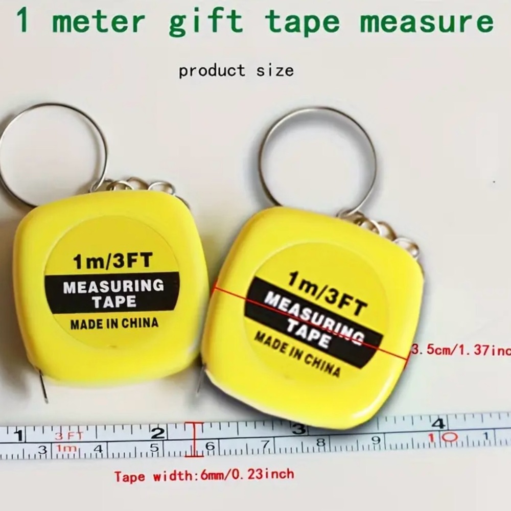 Yellow Measuring Tape Keychains x2 - Picture 4 of 6